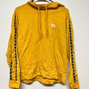 Yellow Varsity style Victoria’s Secret Pink hoodie